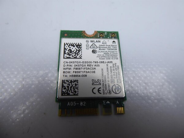 Dell Inspiron 7570 P70F WLAN Karte Wifi Card 0K57GX #4682