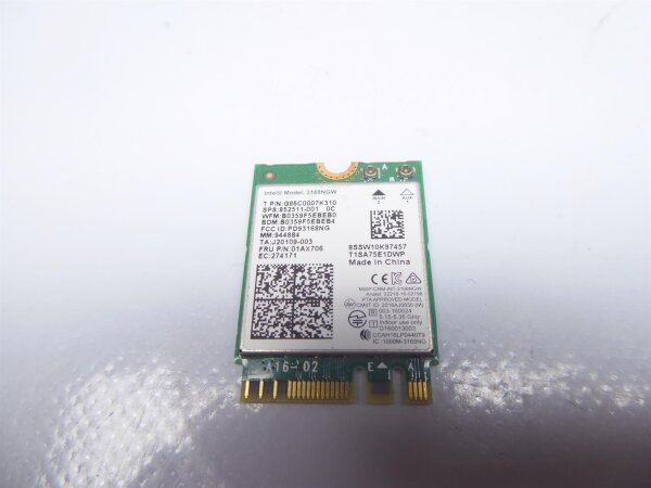 HP Pavilion X360 Convertible 14-ba031ng WLAN Karte Wifi Card 01AX706 #4717