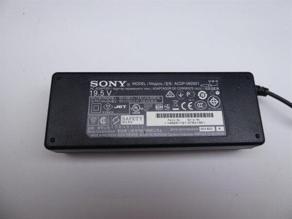 ORIGINAL Sony Notebook Ladegerät Netzteil 60W (19,5V / 3,05A) + Stromkabel