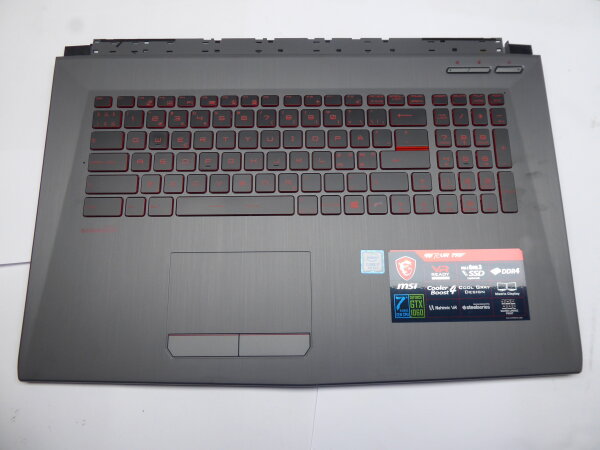 MSI GV72VR 7RF Gehäuse Oberteil + nordic Keyboard Touchpad V143422KK1 #5005