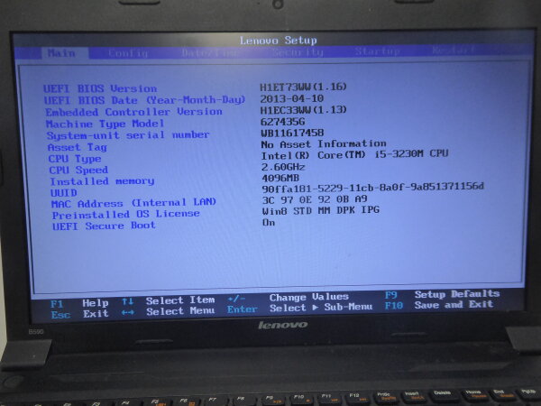 Lenovo Thinkpad E590 NoteBook mit Speicher ohne Akku HDD und Netzteil geht an