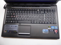 MSI GE620DX Notebook Intel i5-2450M 2GB DVD Akku ohne HDD NT geht an