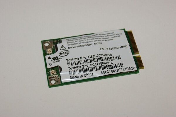 Toshiba Tecra A8 PTA83E Anatel WM3945ABG Wifi WLAN Karte PA3489U-1MPC #2605