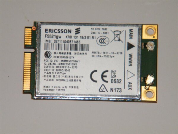 Ericsson F5521gw WWAN UMTS HSDPA Adapter PK29200KD40 2XGNJ #2215.012