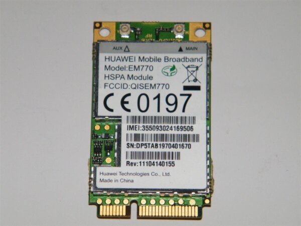 Huawei EM770 WWAN UMTS HSDPA Adapter 51074223 0C06-000K0AS #2215.004