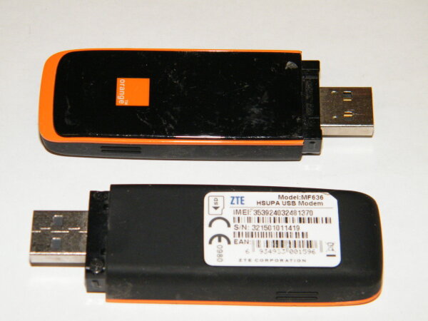 Orange ZTE MF636 HSUPA USB Modem 3G Internet Surfstick 7.2 Mbit MicroSD #2362.4