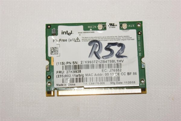 IBM / Lenovo ThinkPad R52 WLAN Karte 27K9938 #2738_10