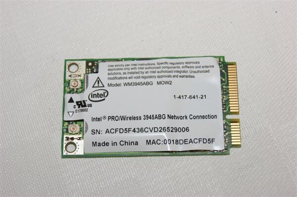 Sony Vaio PCG-6N1M Intel Pro WM3945ABG Wifi WLAN Karte 1-417-641-21 #2794