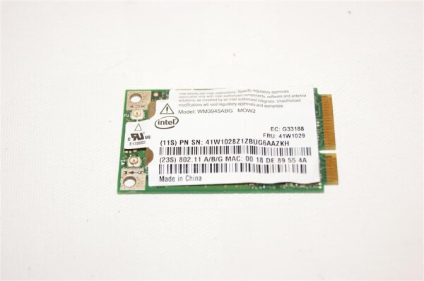 Lenovo ThinkPad T60 Intel WM3945ABG Wifi WLAN Karte 41W1029 #2523