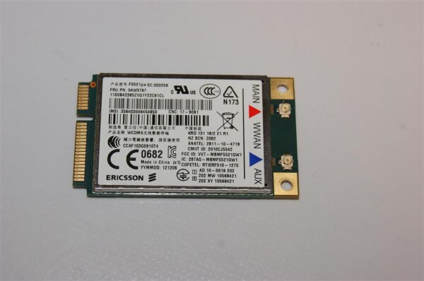 Lenovo ThinkPad T520 4243-5JG WWan Karte Card 04W3767 #3130