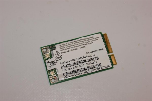 Toshiba Portege R400 WLAN Wifi Karte Card G86C0001UC10 #3344_02