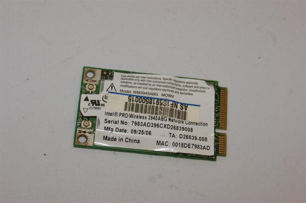 Medion WIM 2170 MD96370 WLAN WIFI Karte Card 3945ABG #3402