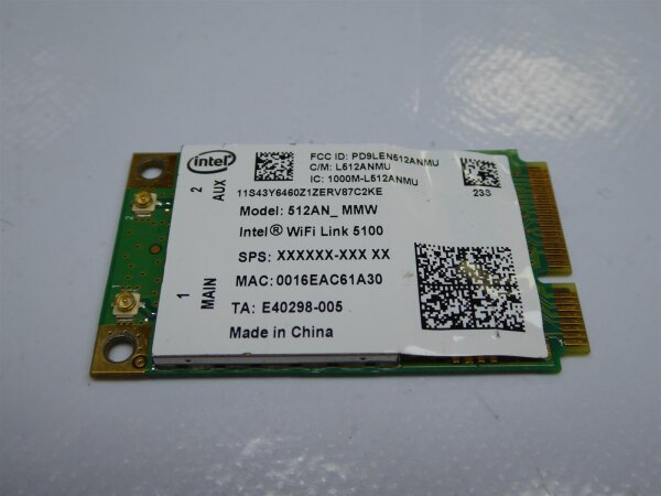 Lenovo ThinkPad SL400 WLAN Karte WIFI Card 512AN_MMW #3705