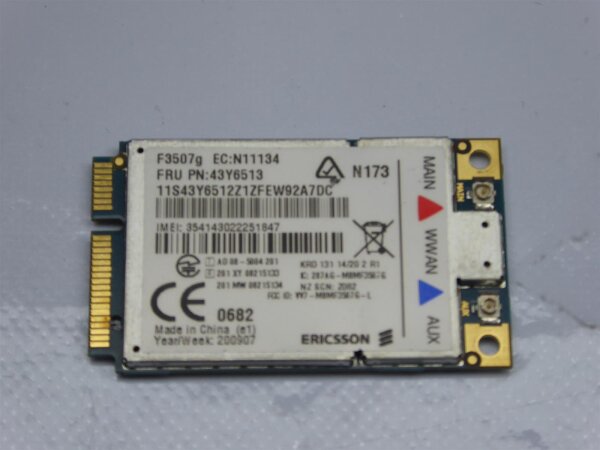 Lenovo Thinkpad T400 Ericsson F3507g WWAN UMTS Karte 43Y6513 #3748_02