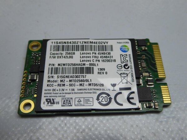 Lenovo Ideapad Yoga 13 SSD mSATA 256 GB Festplatte 45N8431 #3661