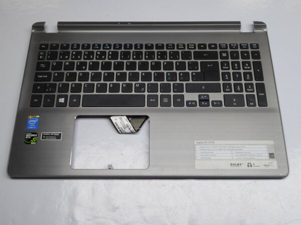 Acer Aspire V5-573G Gehäuse Oberteil + Keyboard nordic Layout! NSK-R91BQ #3965
