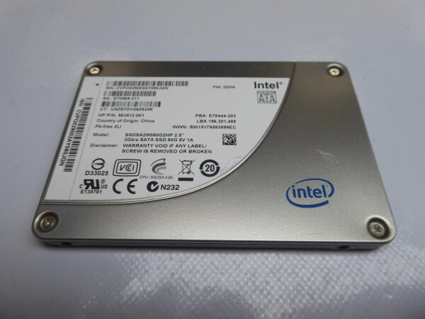 Intel 80Gb SSDSA2M080G2HP 583512-001 #3922