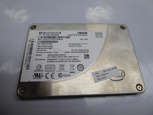 HP EliteBook 2570p SSD Festplatte HDD 180GB 700995-001 #4195