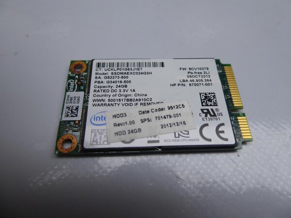 HP EliteBook 8770w 24GB Mini SSD 24GB mSATA 701479-001  #4203