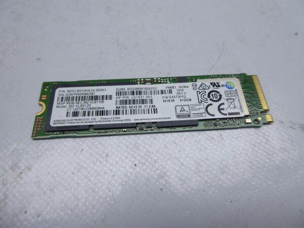 Samsung SSD 512GB M.2 Schnittstelle 80mm MZVLB512HAJQ-000H1 #78297