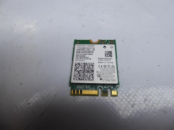 MSI GE62VR 6RF Apache Pro WLAN karte Wifi Card 852511-001  #4341