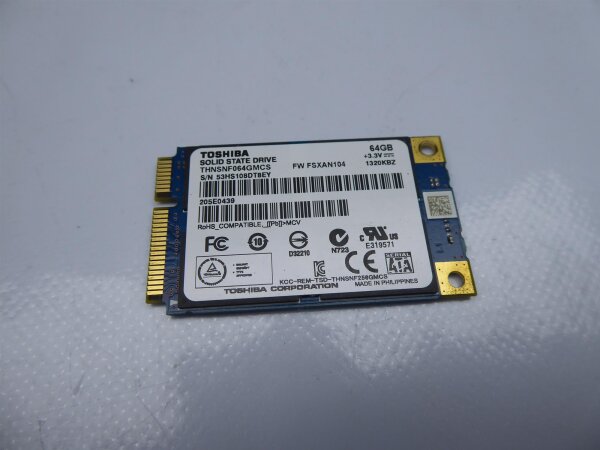 MSI GE70 2OE Toshiba mSATA SSD 64GB Festplatte THNSNF064GMCS #4429